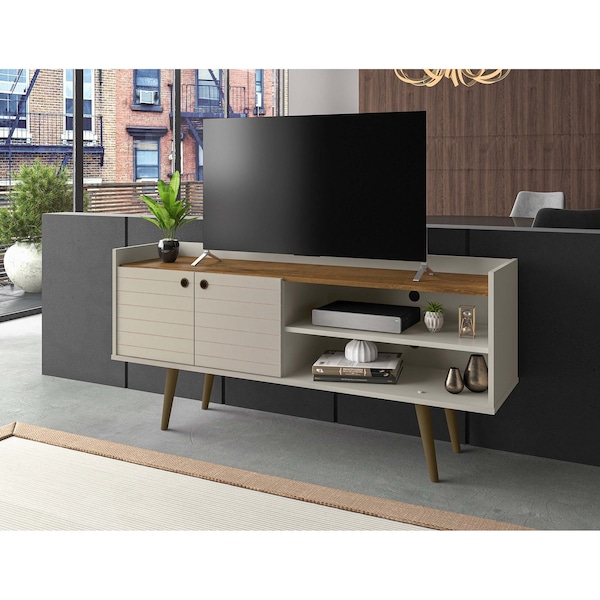 Bogart TV Stand In Off-White And Nature